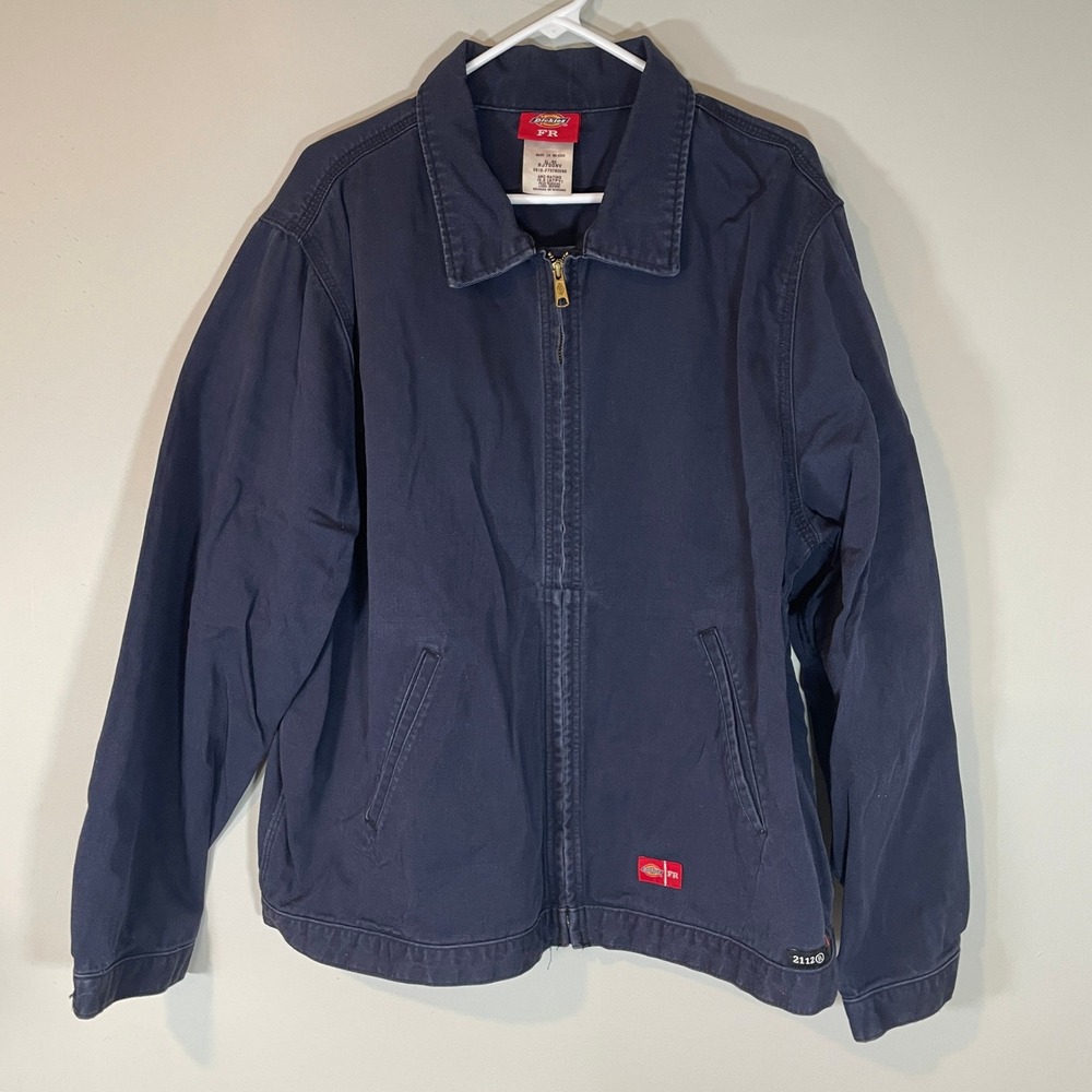Dickies FR Flame Resistant Navy Blue Work Jacket Workwear Mens XL-RG HRC2